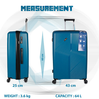 STV PP04 24" Blue Expandable Medium Check- in Suitcase
