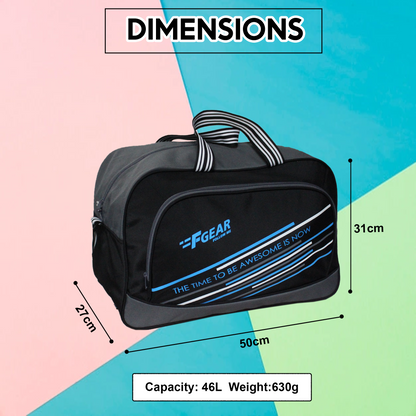 Nelson 40L Black Duffel Bag