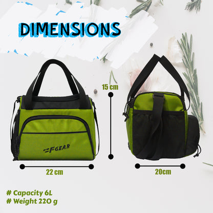 Yolo 6L F Green Black Lunch Bag