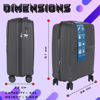 Sentinel 20" Dark Grey Expandable Cabin (Small) Suitcase