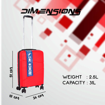 Joy PP008 20" Red Cabin (Small) Suitcase