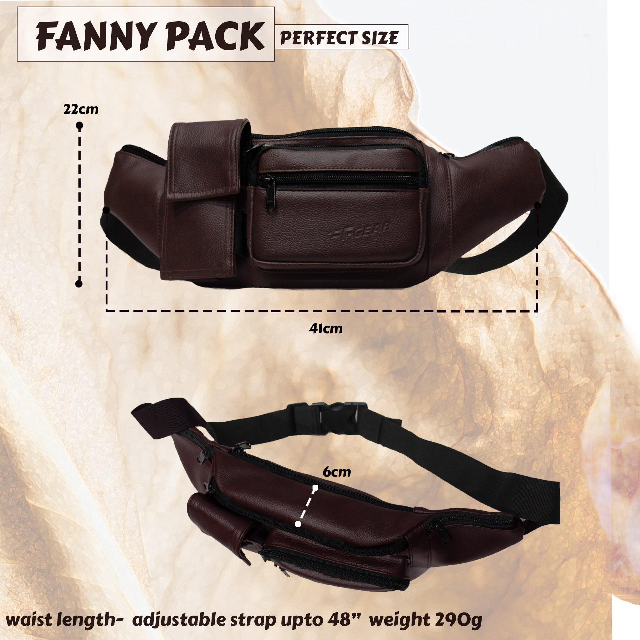 PU Leather Waist Bag for Unisex Fanny Pack Light Weight Hip Pouch  Waterproof Travel Bag Belt Bag at Rs 100/piece | Waist Bag in Delhi | ID:  27043958188