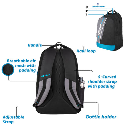 Solomon 28L Black Grey Backpack
