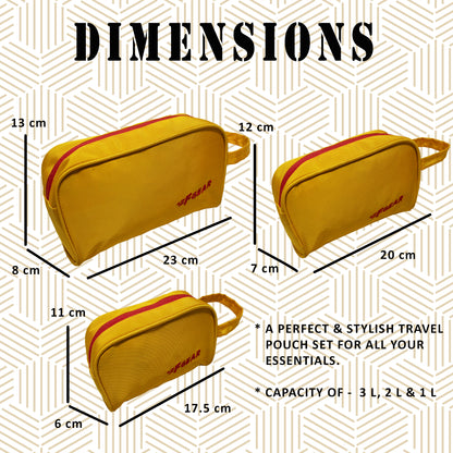 Iris Yellow Pouch Set of 3