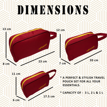 Iris Red Pouch Set of 3