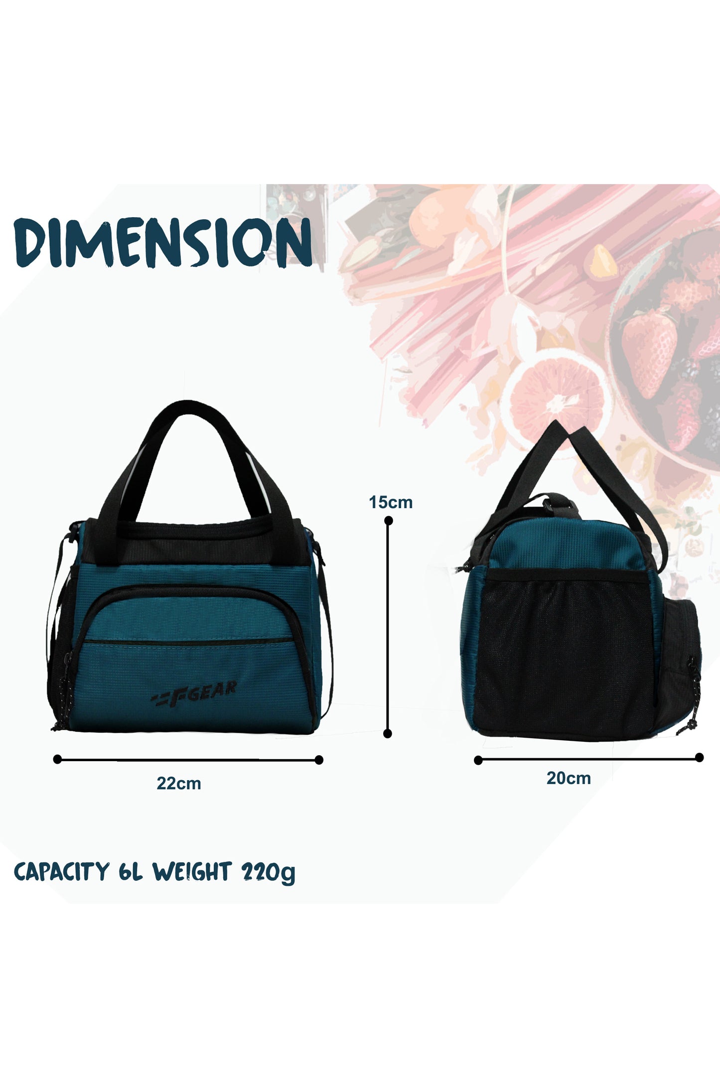 Yolo 6L Marine Blue Black Lunch Bag