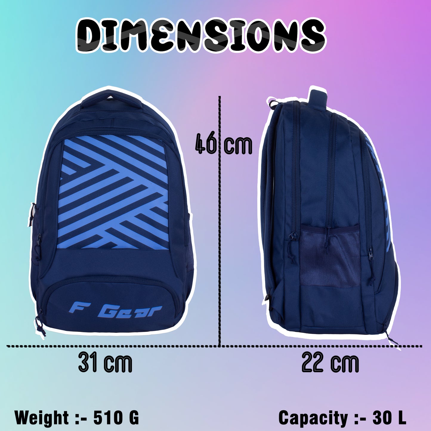 Einstein 30L Navy Blue Backpack