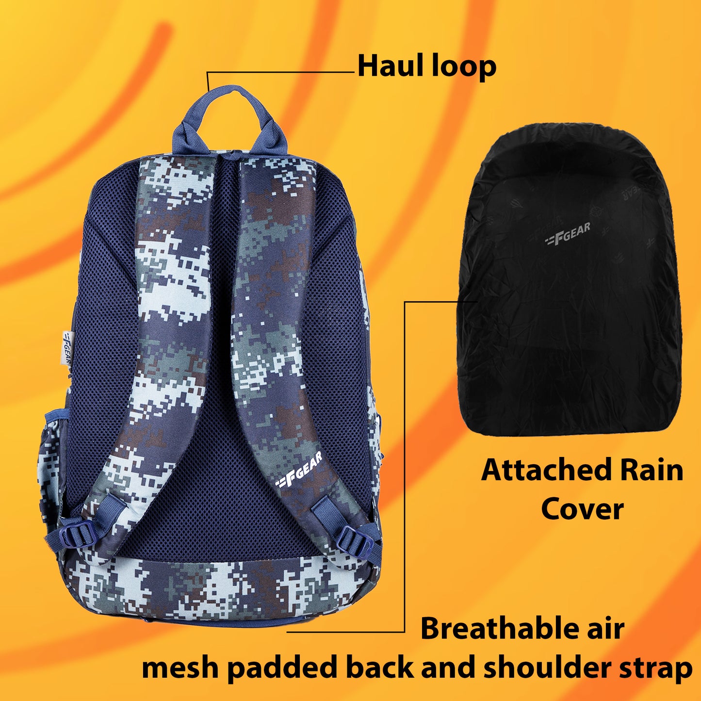 Military Raider 30L Marpat Navy Digital Camo Backpack with Rain Cover