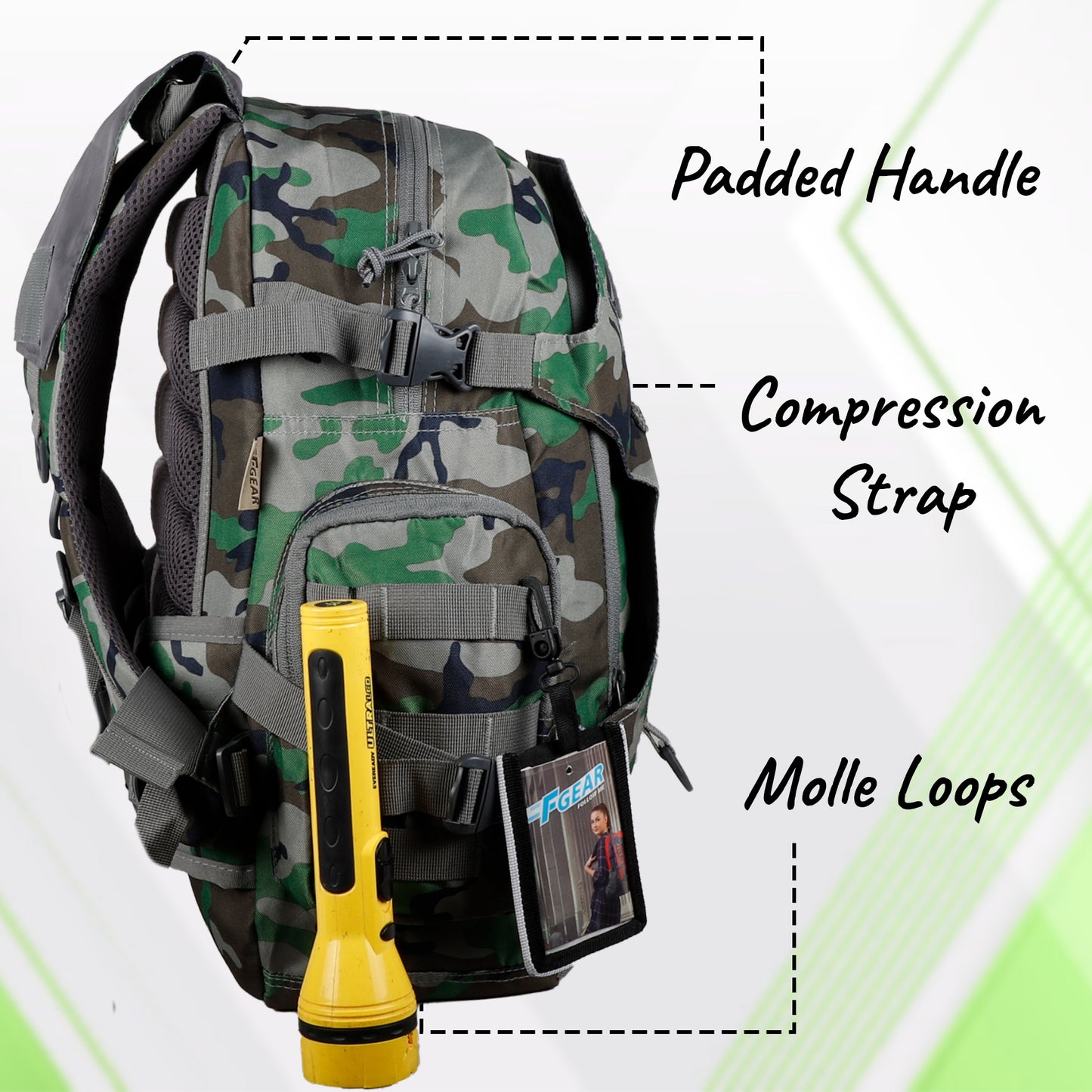 F Gear Military Ambush 32 Liter Rucksack Backpack (Woodland A Camo)