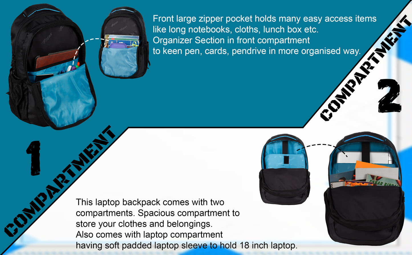 Amity 34L Black Laptop Backpack