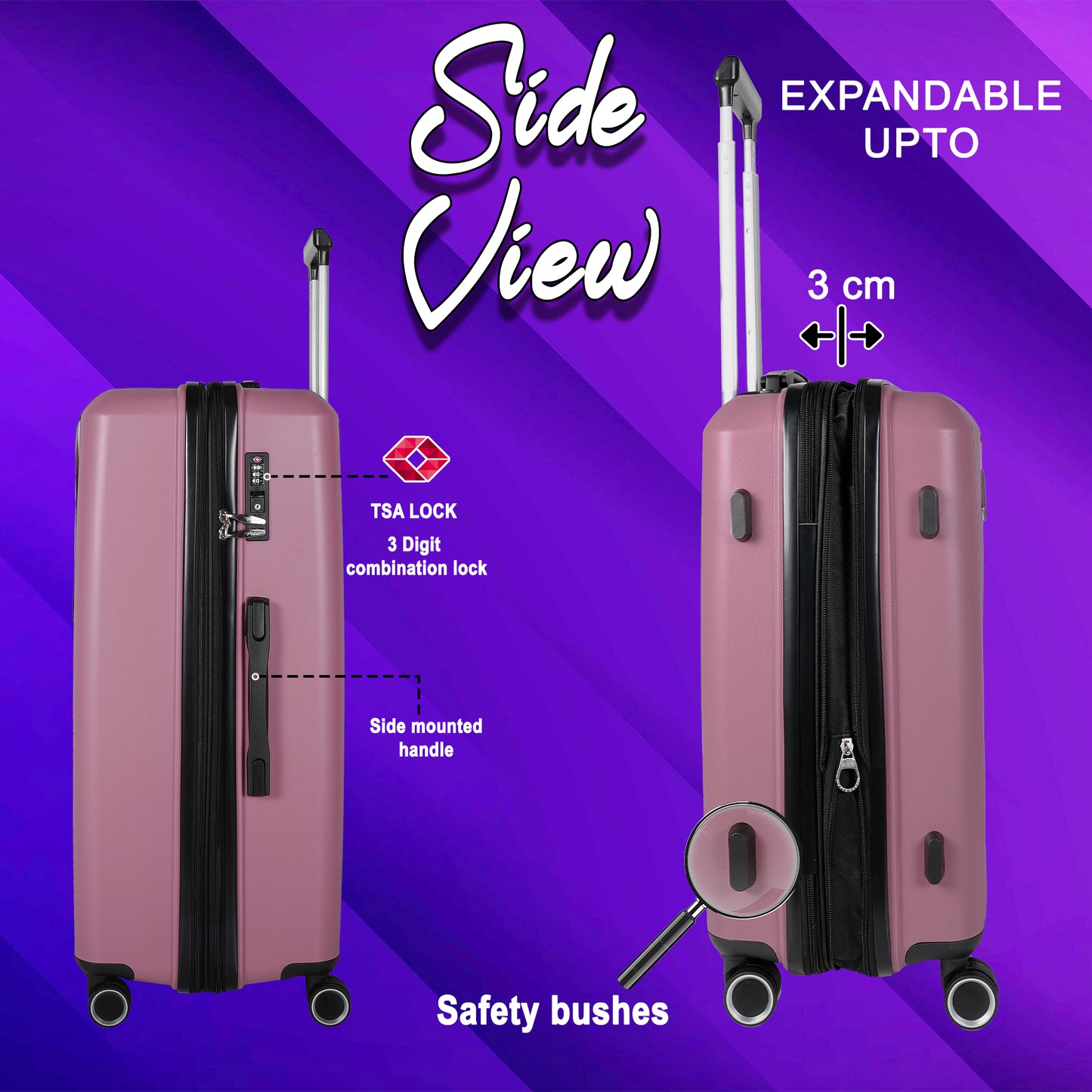 STV PP04 24" Rose Expandable Medium Check- in Suitcase