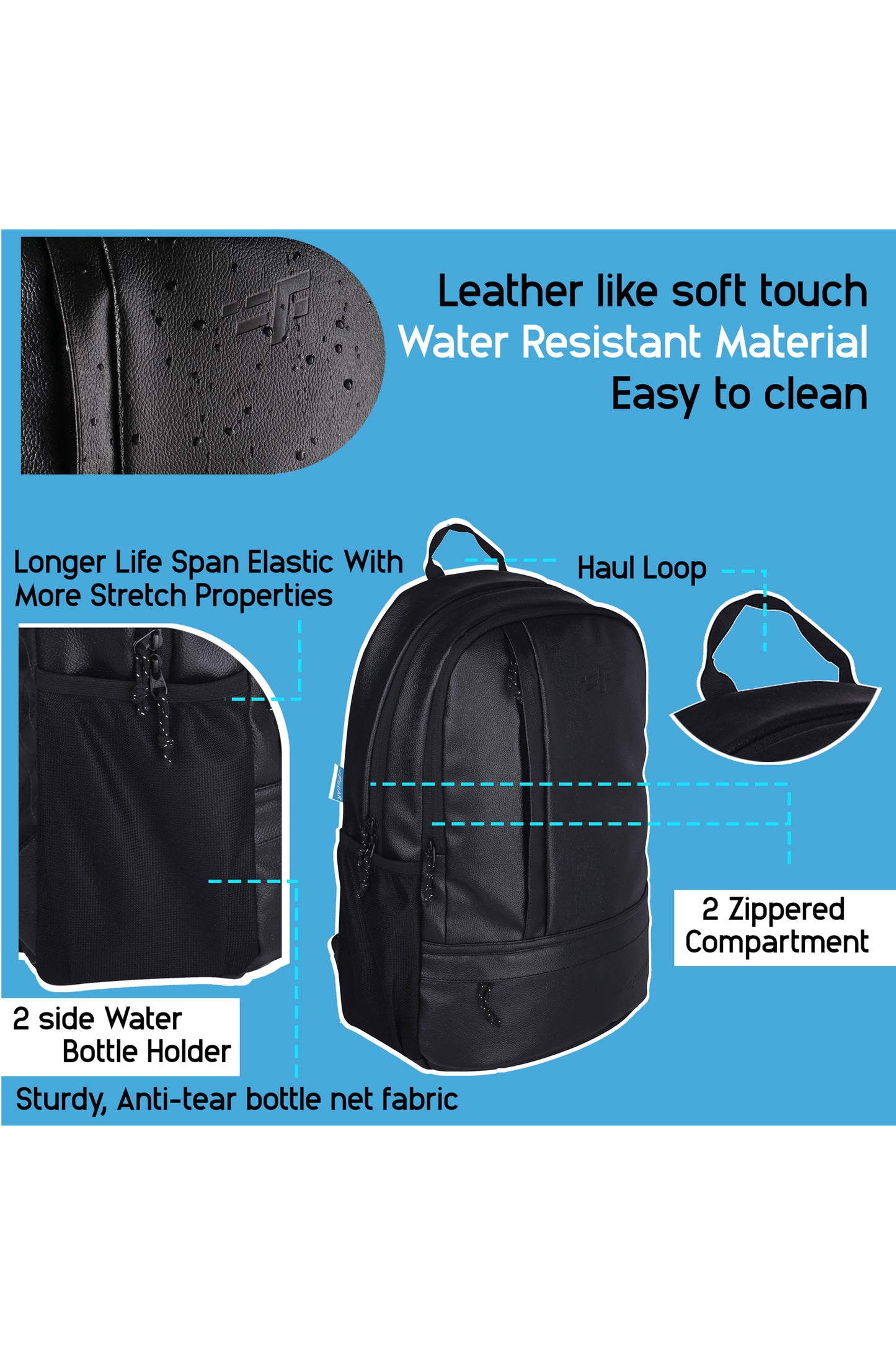 Burner 22L Black Art Leather Laptop Backpack