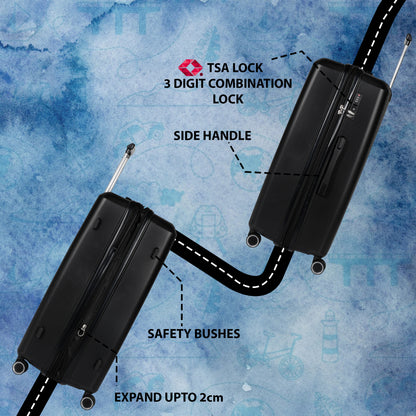 STV PP04 28" Black Expandable Large Check- in Suitcase