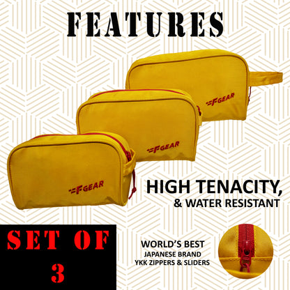Iris Yellow Pouch Set of 3