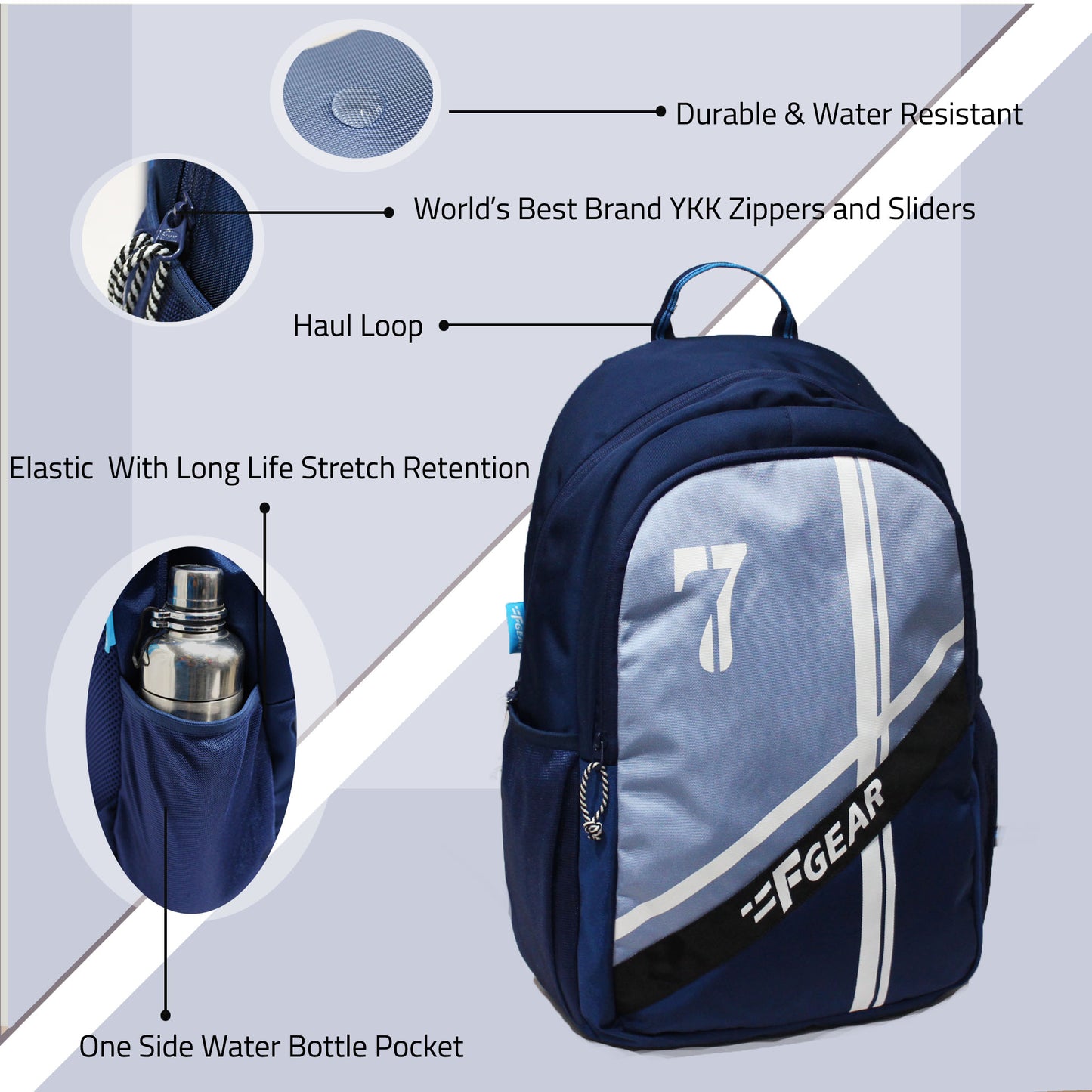 Shigo 24L Navy Lavender Backpack