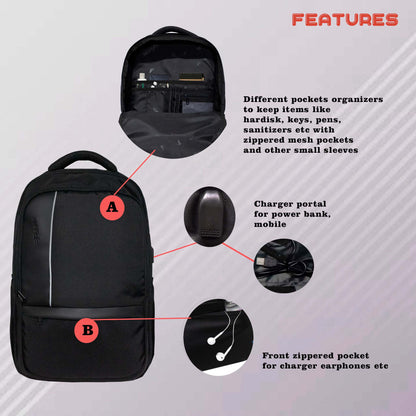 Cloud 23L Black Laptop Backpack