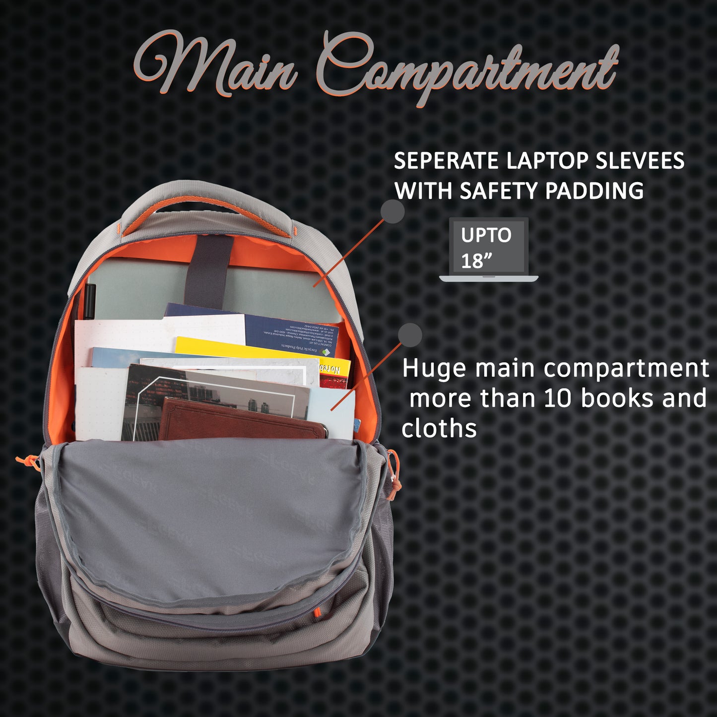 Amity 34L Grey Laptop Backpack