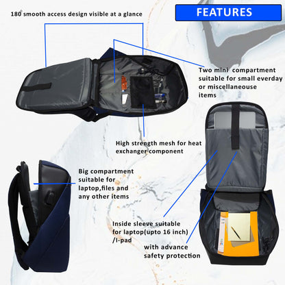 Captain 20L Navy Anti-theft Laptop Backpack