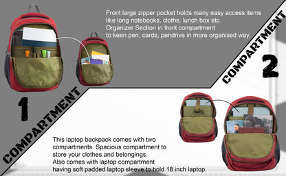 Amity 34L Red Laptop Backpack