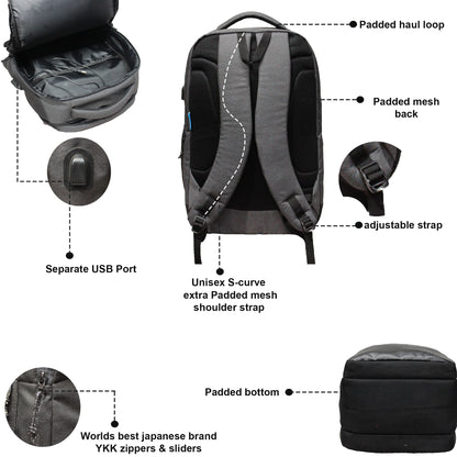 Jacob 40L Melange Dark Grey Backpack