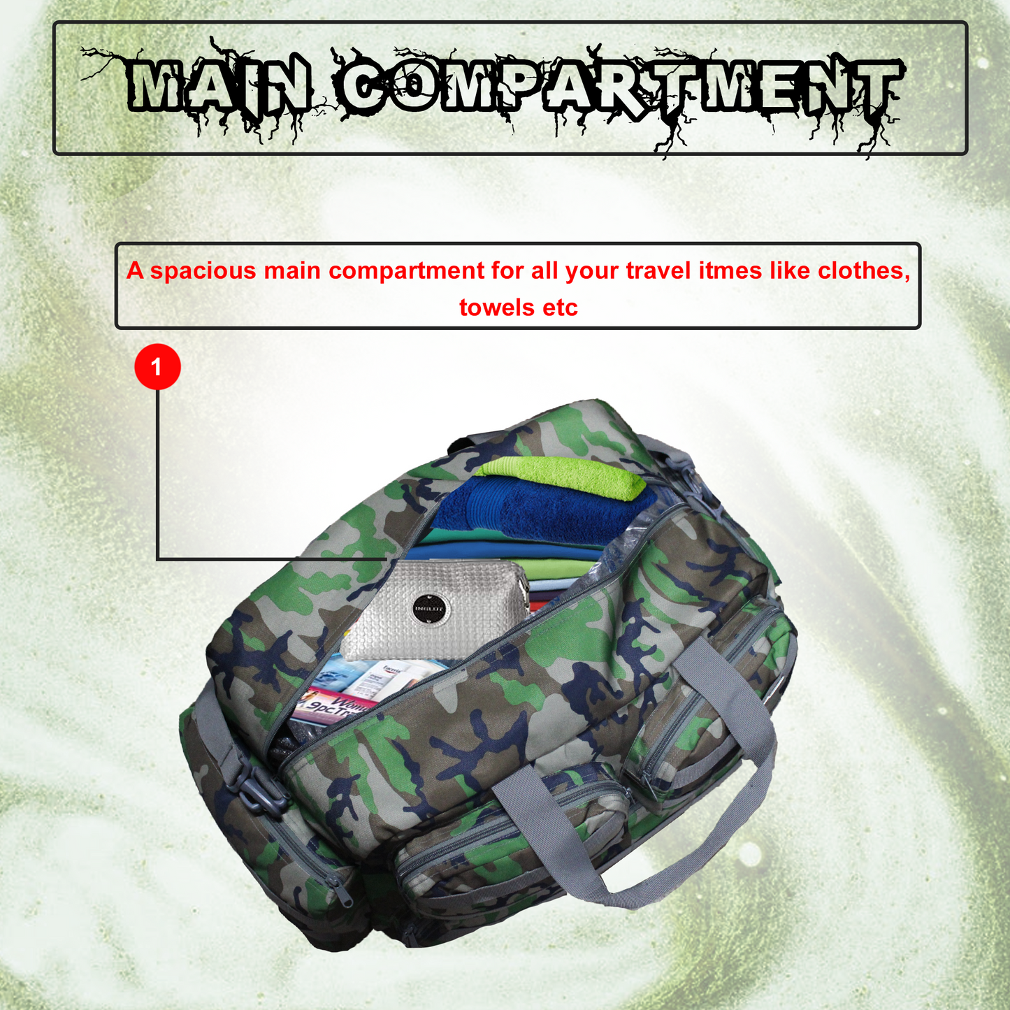 Skyler 48L Woodland Travel Duffel Bag