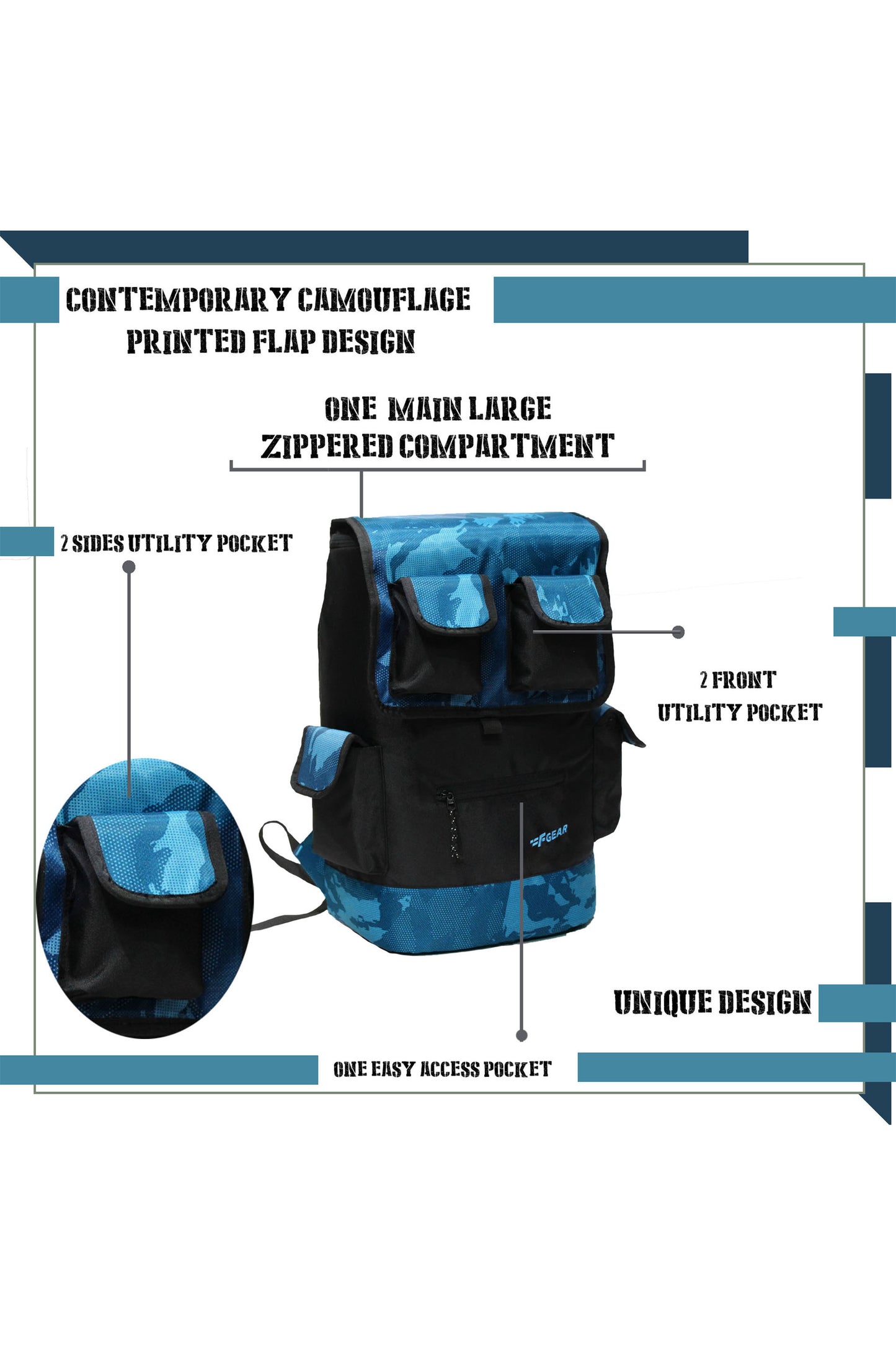 Cyrus 32L ERDL Blue Digital Camo Laptop Backpack