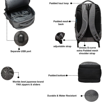 Jacob 40L Melange Dark Grey Backpack