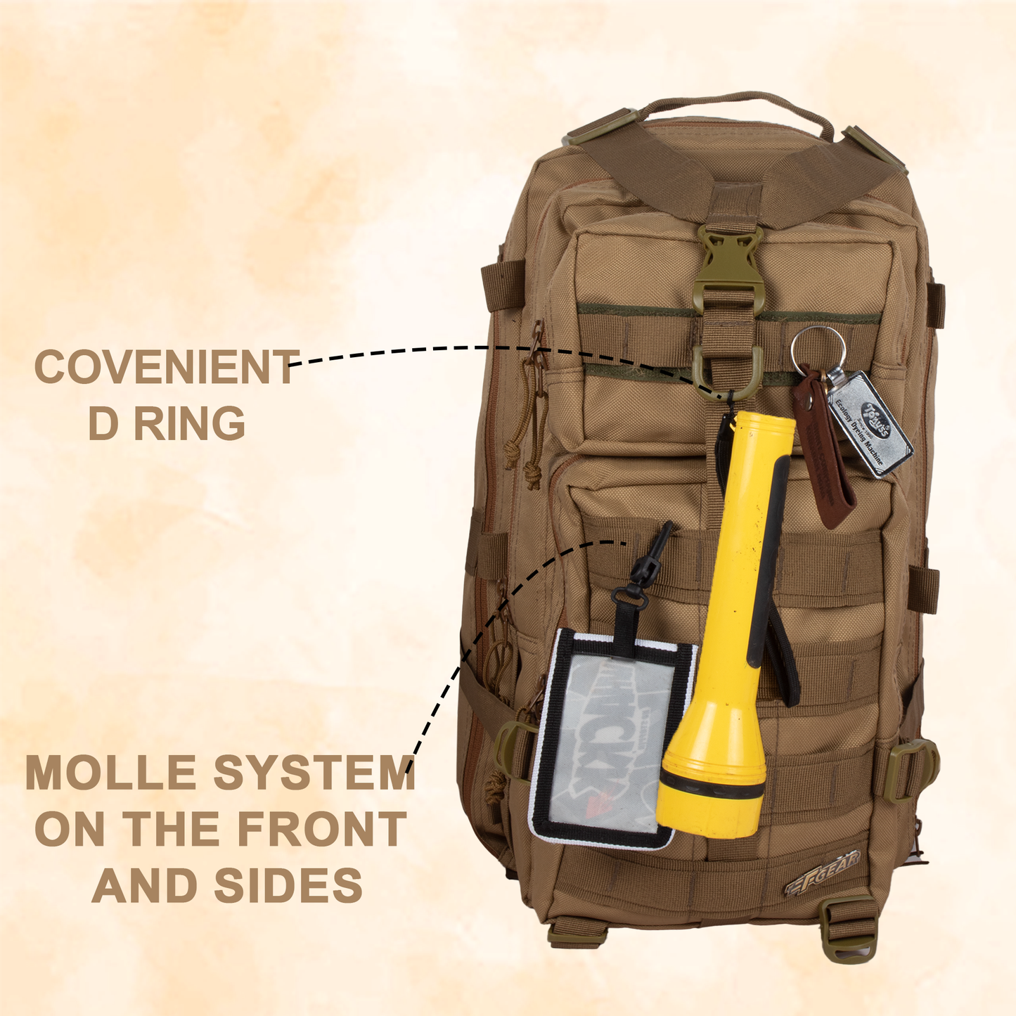 Military Tactical 29L Khaki Rucksack