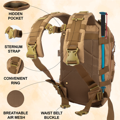 Military Tactical 29L Khaki Rucksack