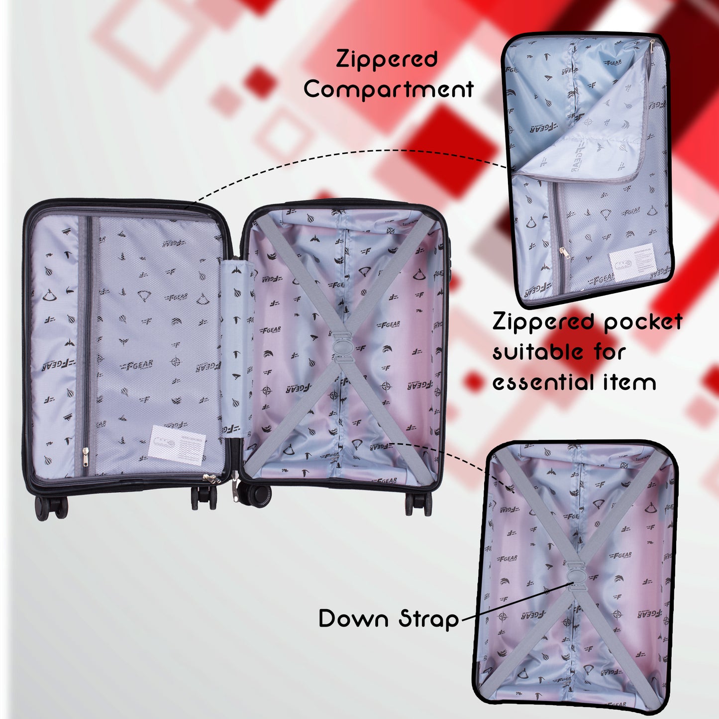 Joy PP008 28" Red Large Check-in Suitcase