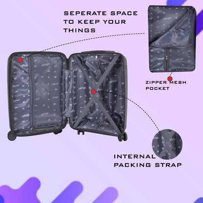 STV PP02 24" Dark Grey Expandable Medium Check-in Suitcase