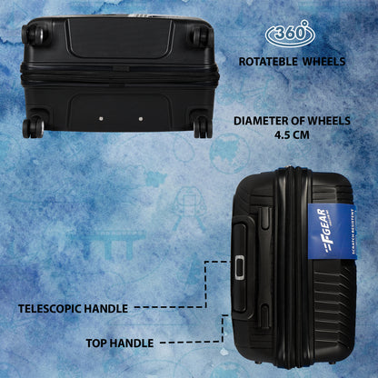 STV PP04 24" Black Expandable Medium Check- in Suitcase