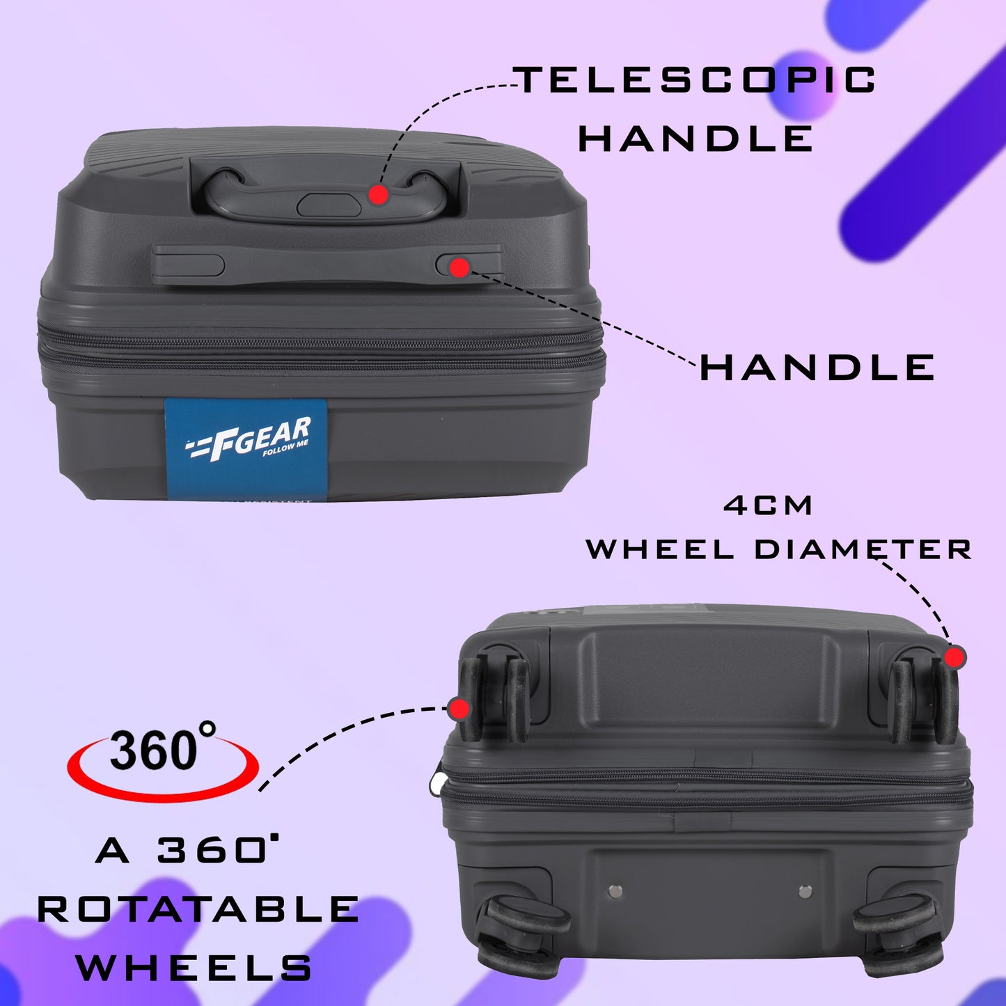 Sentinel 20" Dark Grey Expandable Cabin (Small) Suitcase
