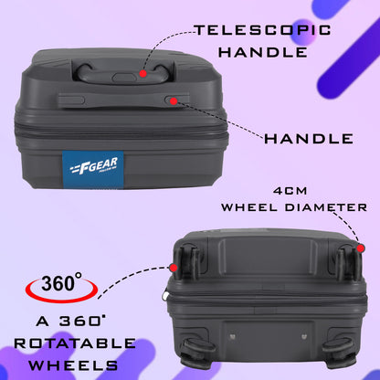 Sentinel 20" Dark Grey Expandable Cabin (Small) Suitcase