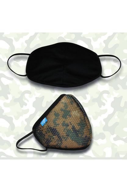 F Gear Safeguard F95 Mask Camo Khaki 7 layer ISO CE SITRA lab certified >95% Bacteria Filtration PACK-1