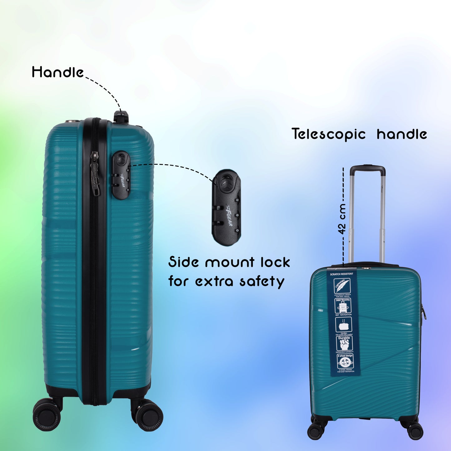 Joy PP008 24" Blue Medium Check-in Suitcase