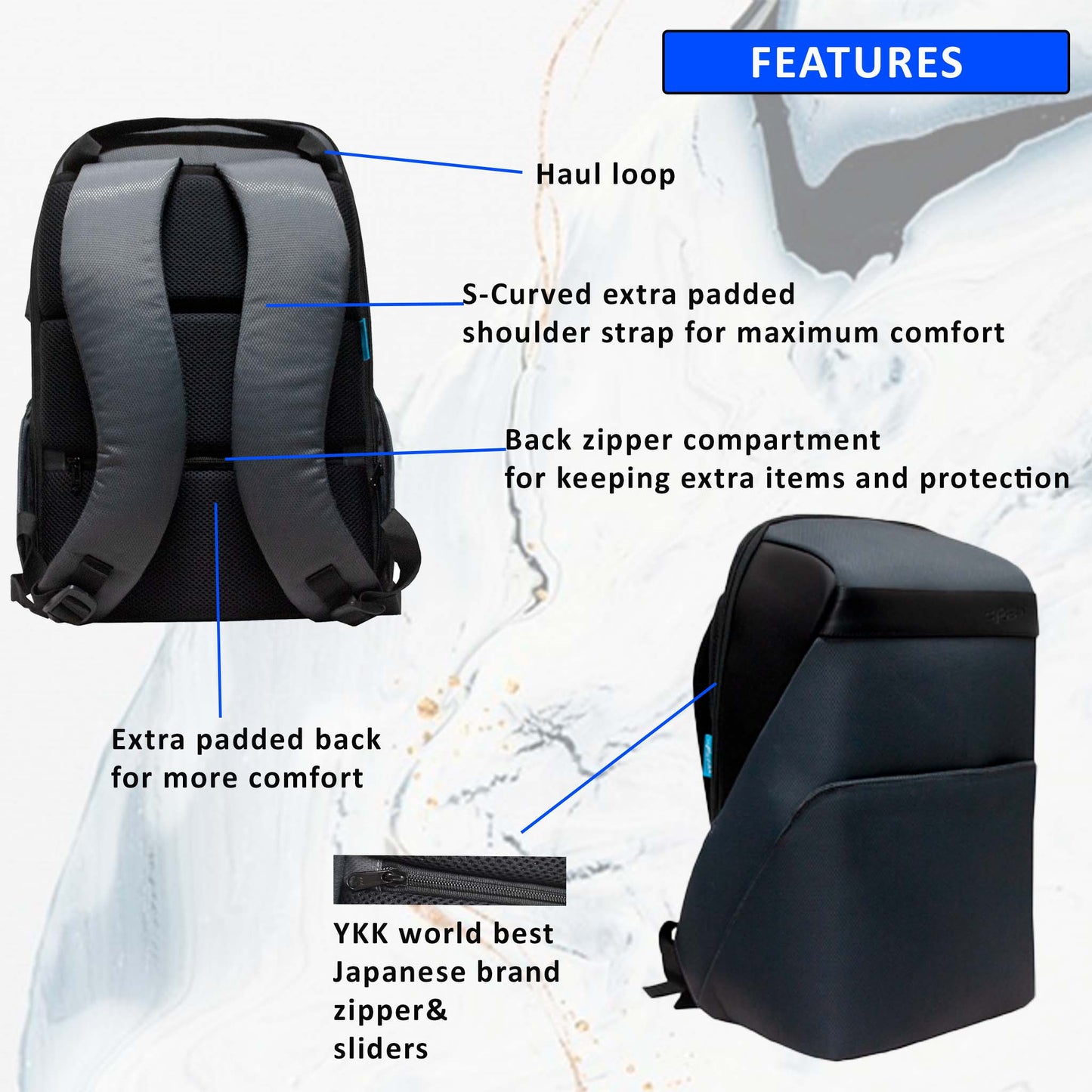 Captain 20L Grey Anti-theft Laptop Backpack