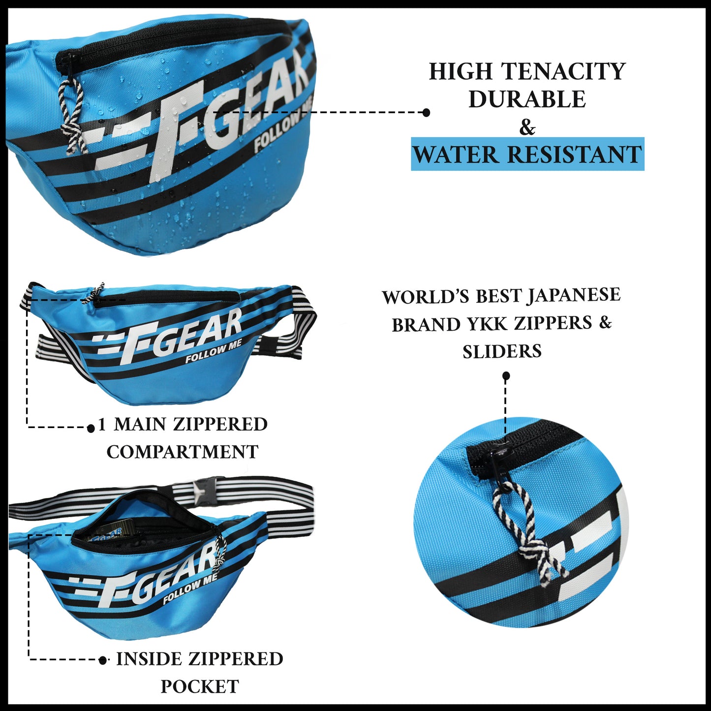 Enzo Logo Blue Waist Bag
