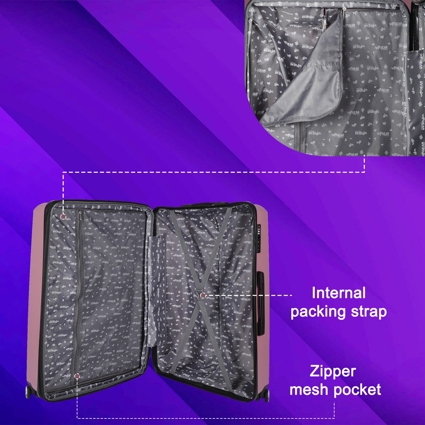STV PP04 24" Rose Expandable Medium Check- in Suitcase