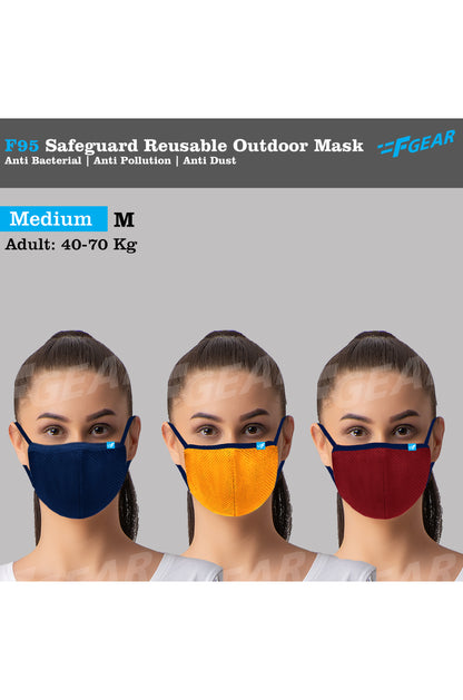 F95 Navy Yellow Red Reusable Washable F Gear Mask PACK-3