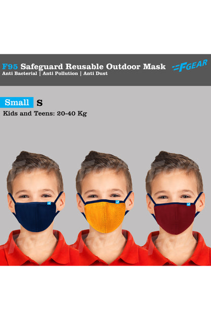 F95 Navy Yellow Red Reusable Washable F Gear Mask PACK-3