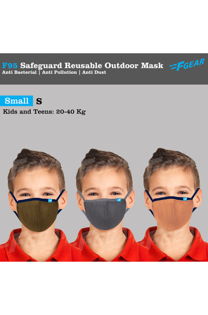 F95 Khaki Grey Skin Reusable Washable F Gear Mask PACK-3