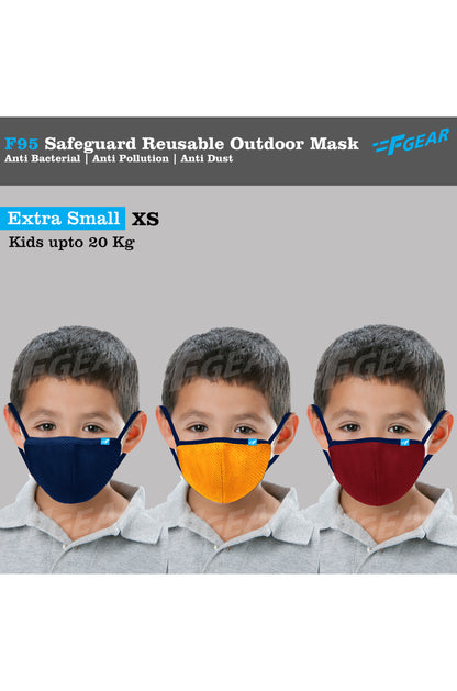 F95 Navy Yellow Red Reusable Washable F Gear Mask PACK-3