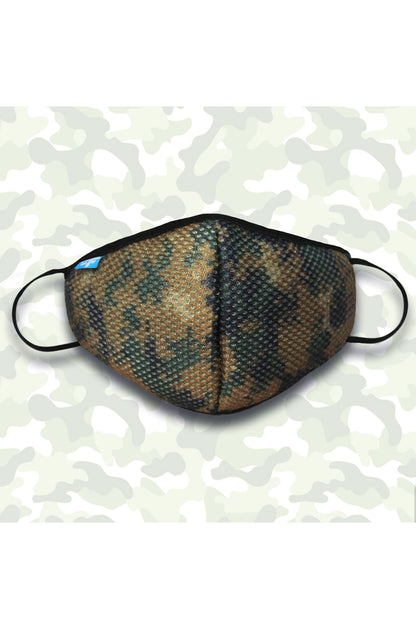 F Gear Safeguard F95 Mask Camo Khaki 7 layer ISO CE SITRA lab certified >95% Bacteria Filtration PACK-1