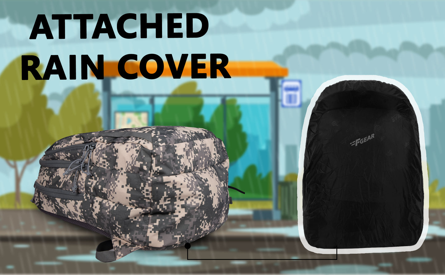 Military Raider 30L Marpat ACV Digital Camo Backpack With Rain Cover