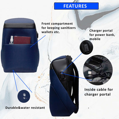 Captain 20L Navy Anti-theft Laptop Backpack