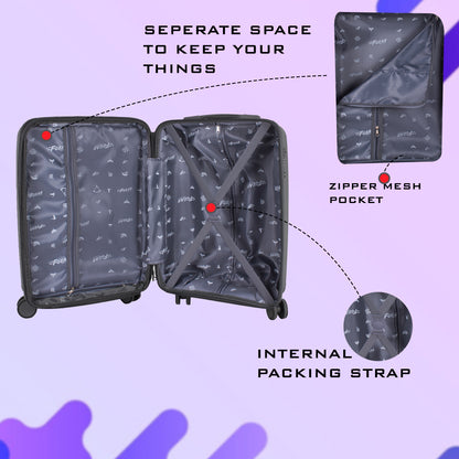 Sentinel 20" Dark Grey Expandable Cabin (Small) Suitcase