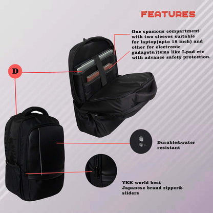 Cloud 23L Black Laptop Backpack