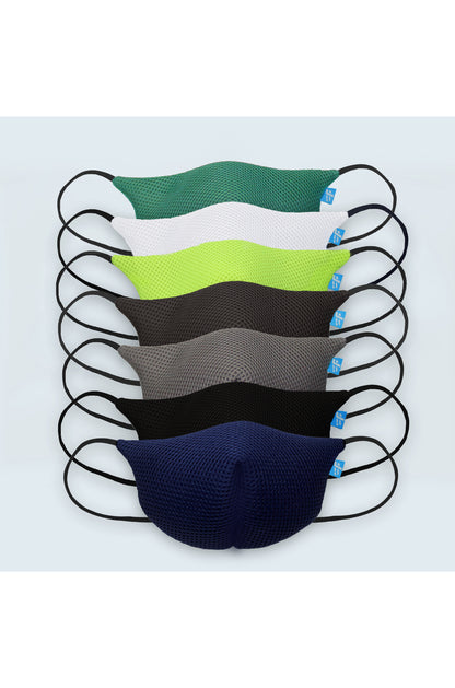 F Gear Coroguard F95 Mask Black-Navy blue-F-green-White-Pavement-Sea green-Wet weather 7 layer ISO CE SITRA lab certified >95% Bacteria Filtration PACK-7