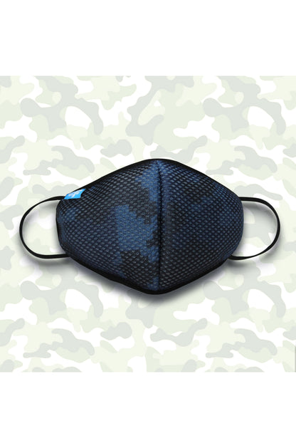 F Gear Safeguard F95 Mask Camo Blue 7 layer ISO CE SITRA lab certified >95% Bacteria Filtration PACK-1